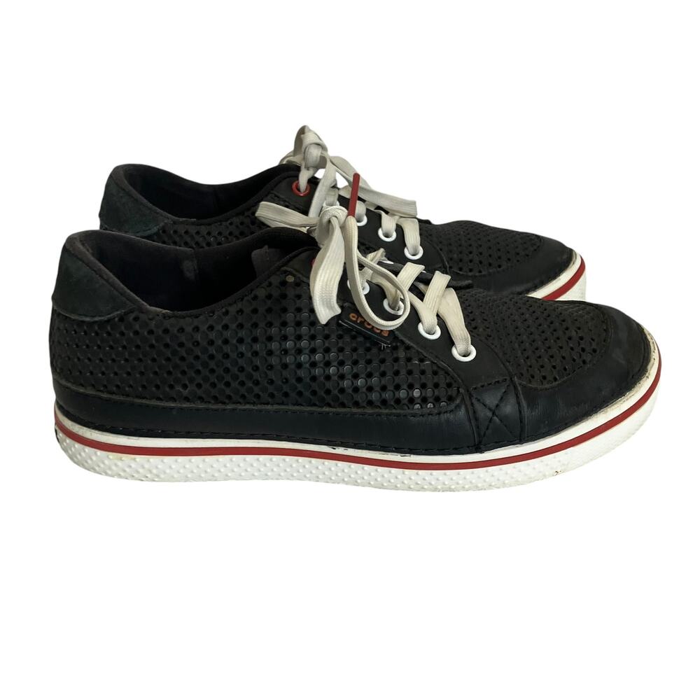 Crocs Golf Shoes Men's Hank Haney Drayden Spikeless Black Red Size 8